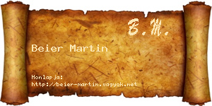 Beier Martin névjegykártya